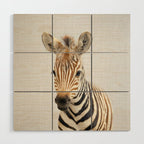 Baby Zebra - Colorful Wood Wall Art Gallery Image 1
