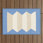 Geometric Vase - White Ivory on Light Blue Outdoor Rug Gallery Image 1