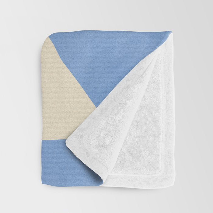 Geometric Vase - White Ivory on Light Blue Throw Blanket Gallery Image 3