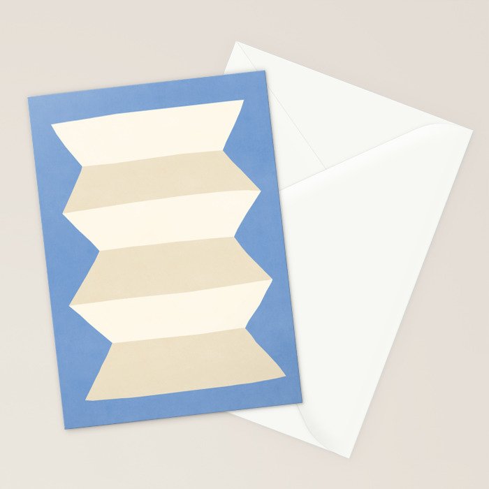 Geometric Vase - White Ivory on Light Blue Stationery Card Gallery Image 2