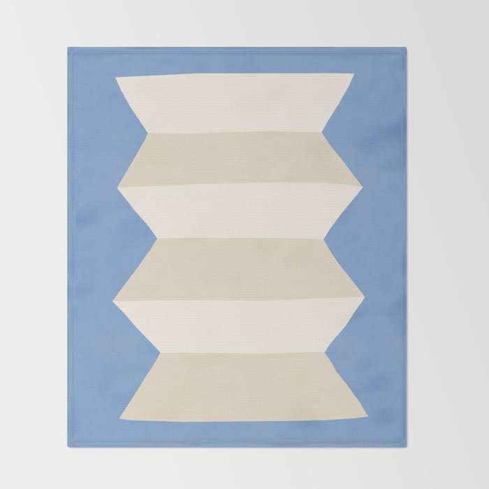 Geometric Vase - White Ivory on Light Blue Throw Blanket Gallery Image 2