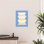 Geometric Vase - White Ivory on Light Blue Poster Gallery Image 2