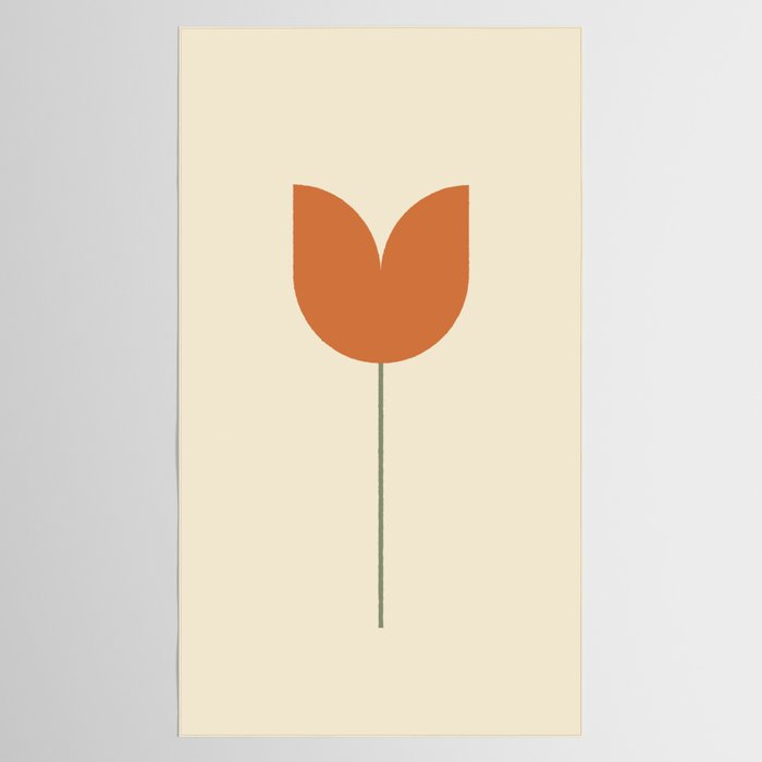 Vintage Tulip Minimalism - Red Tablecloth Gallery Image 2