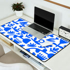Abstract blue flower nature art pattern Desk Mat Gallery Image 2