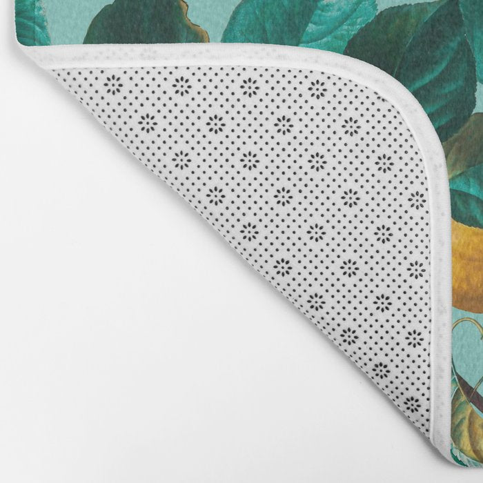 Peach and Leaf Pattern Bath Mat Gallery Image 2