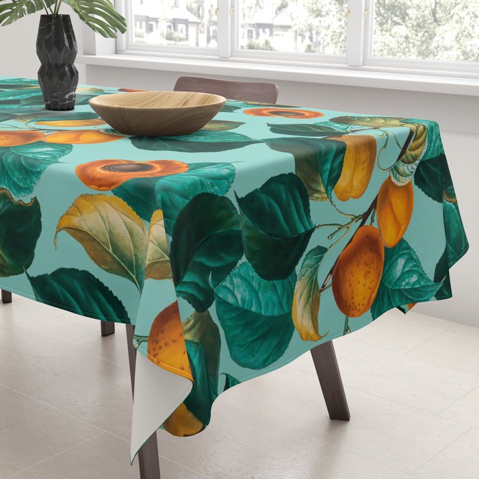 Peach and Leaf Pattern Tablecloth Gallery Image 3