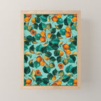 Peach and Leaf Pattern Mini Art Print Gallery Image 1
