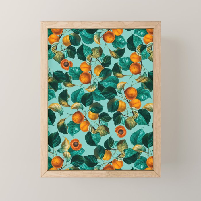 Peach and Leaf Pattern Mini Art Print Gallery Image 1