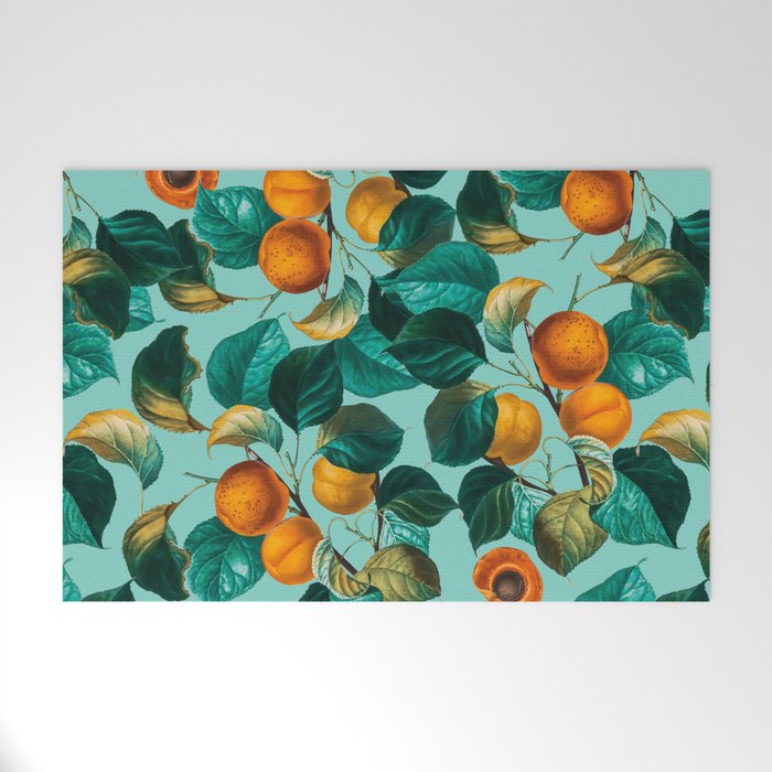 Peach and Leaf Pattern Welcome Mat Gallery Image 1