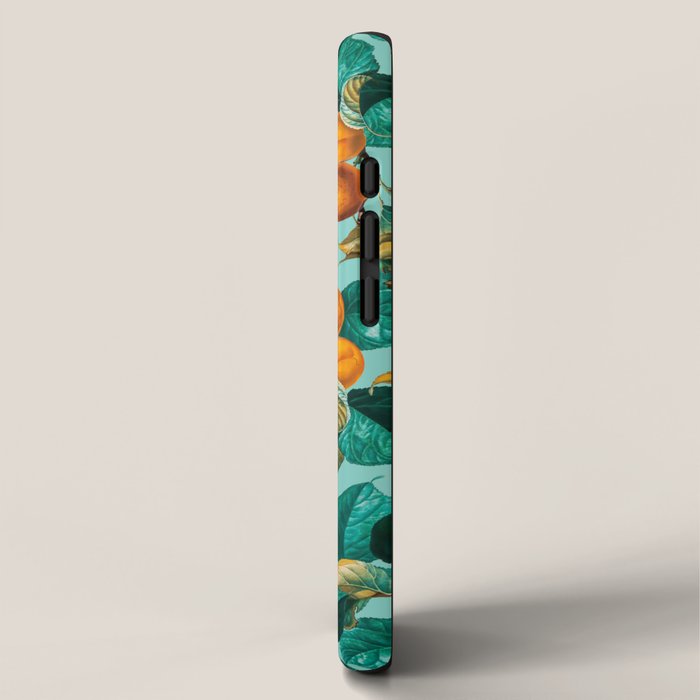 Peach and Leaf Pattern iPhone Case Gallery Image 2
