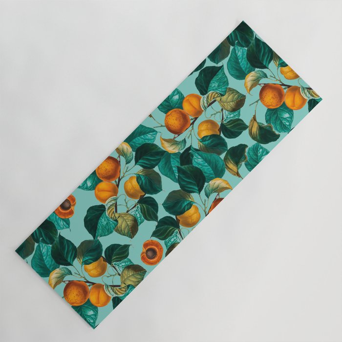 Peach and Leaf Pattern Yoga Mat Gallery Image 1