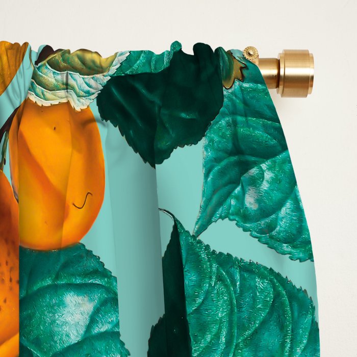 Peach and Leaf Pattern Window Curtain Gallery Image 2
