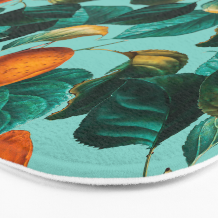 Peach and Leaf Pattern Bath Mat Gallery Image 3