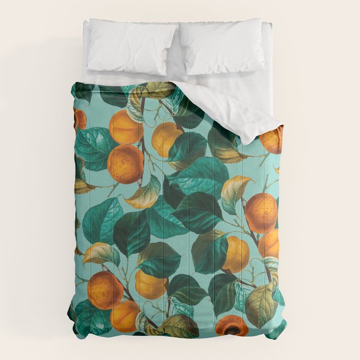 Peach and Leaf Pattern Comforter Gallery Image 1