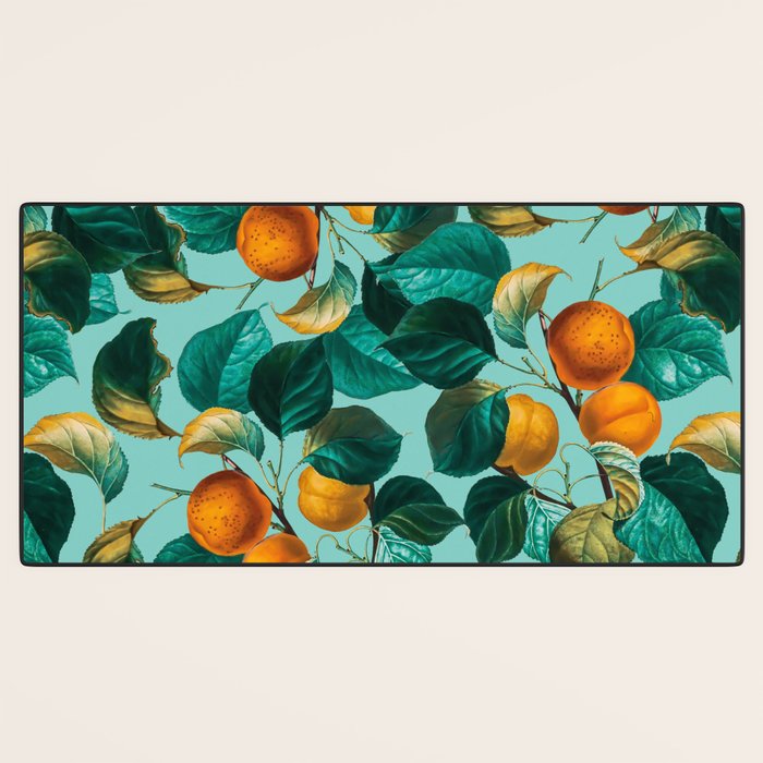 Peach and Leaf Pattern Desk Mat Gallery Image 3
