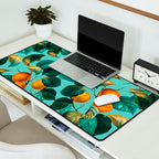Peach and Leaf Pattern Desk Mat Gallery Image 2