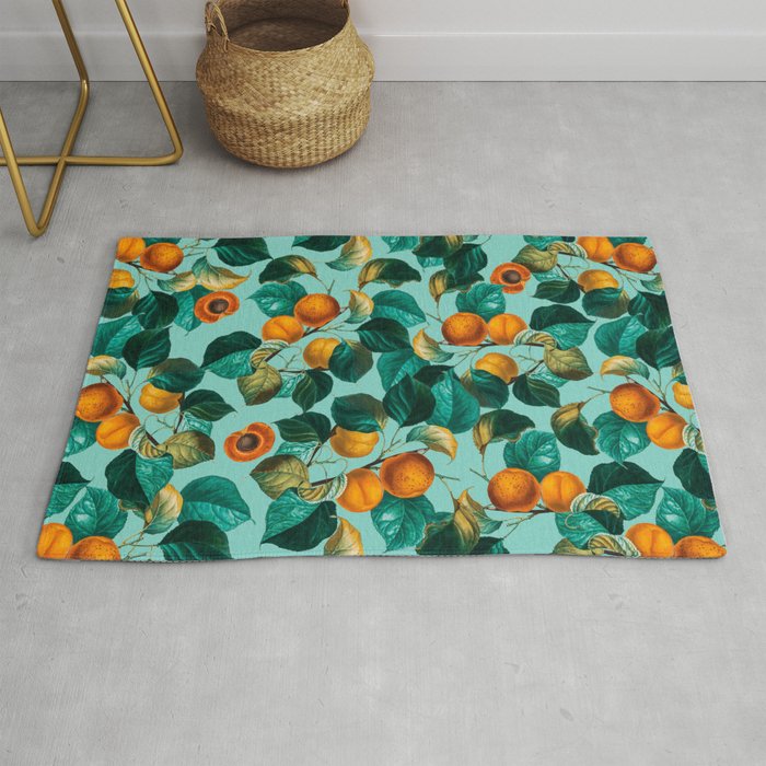 Peach and Leaf Pattern Rug Gallery Image 1