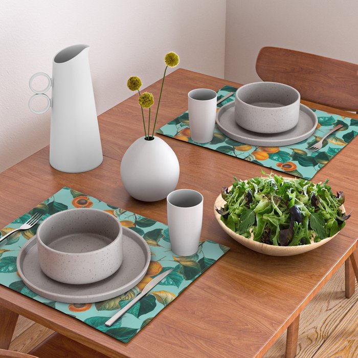 Peach and Leaf Pattern Placemat Gallery Image 2