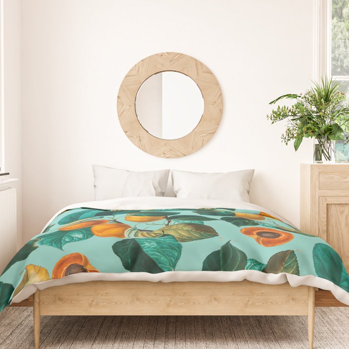 Peach and Leaf Pattern Duvet Cover Gallery Image 3