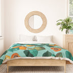 Peach and Leaf Pattern Duvet Cover Gallery Image 3
