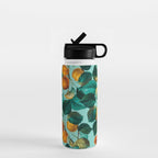 Peach and Leaf Pattern Water Bottle Gallery Image 1