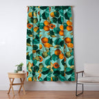 Peach and Leaf Pattern Window Curtain Gallery Image 5
