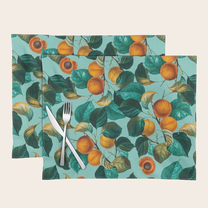 Peach and Leaf Pattern Placemat Gallery Image 1