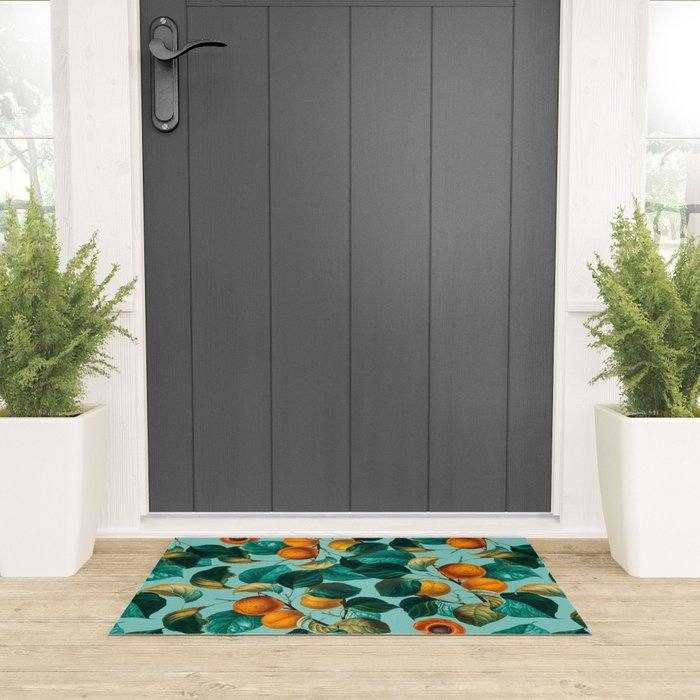 Peach and Leaf Pattern Welcome Mat Gallery Image 3