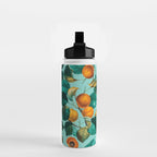 Peach and Leaf Pattern Water Bottle Gallery Image 2