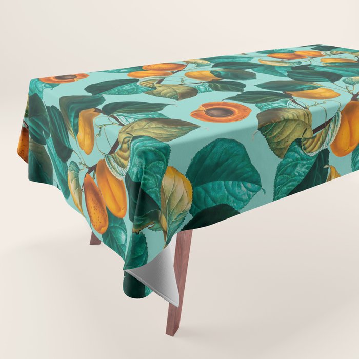 Peach and Leaf Pattern Tablecloth Gallery Image 1
