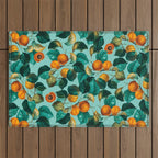 Peach and Leaf Pattern Outdoor Rug Gallery Image 1