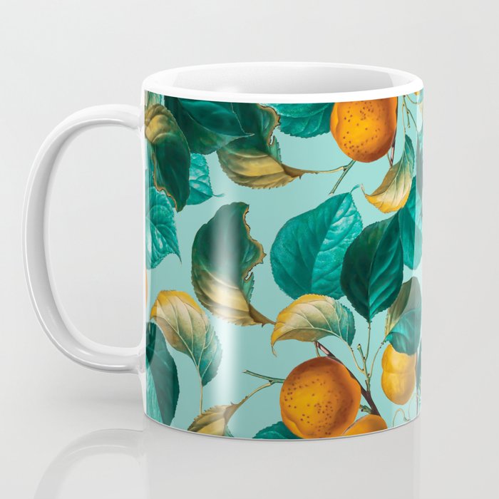 Peach and Leaf Pattern Coffee Mug Gallery Image 3