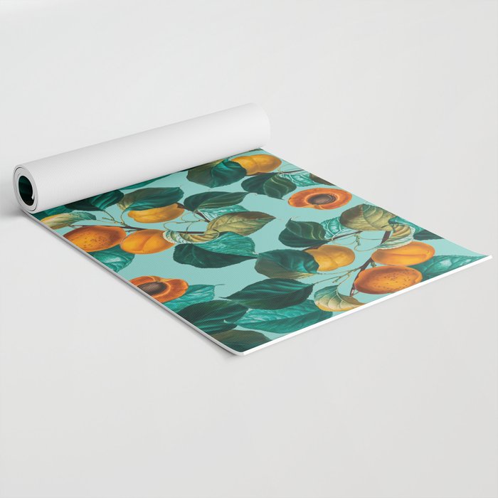 Peach and Leaf Pattern Yoga Mat Gallery Image 2
