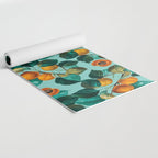 Peach and Leaf Pattern Yoga Mat Gallery Image 2
