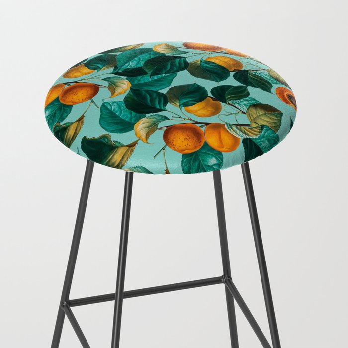 Peach and Leaf Pattern Stool Gallery Image 2