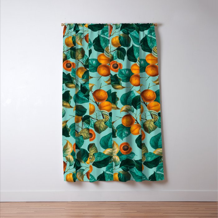 Peach and Leaf Pattern Window Curtain Gallery Image 3
