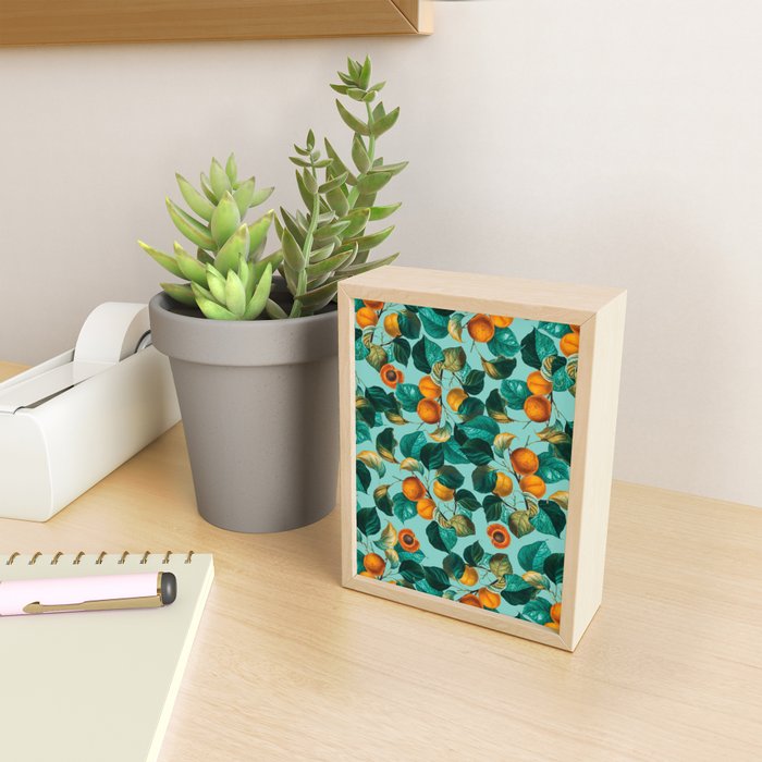 Peach and Leaf Pattern Mini Art Print Gallery Image 2