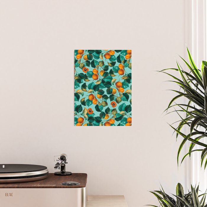 Peach and Leaf Pattern Poster Gallery Image 2