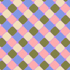 Checkered Geometric Shapes - Very Peri, Blue, Olive, Pink and Cream  Coffee Mug Gallery Image 2