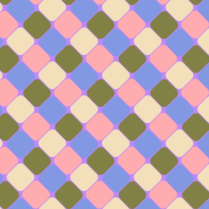 Checkered Geometric Shapes - Very Peri, Blue, Olive, Pink and Cream  Coffee Mug Gallery Image 2