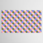 Checkered Geometric Shapes - Very Peri, Blue, Olive, Pink and Cream  Tablecloth Gallery Image 2