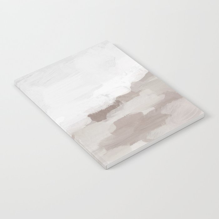 Sands of Time I - Gray Clouds Beige Sandy Desert Dunes Desolate Abstract Nature Painting Art Print Notebook Gallery Image 1