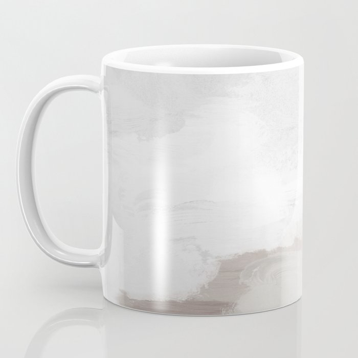 Sands of Time I - Gray Clouds Beige Sandy Desert Dunes Desolate Abstract Nature Painting Art Print Coffee Mug Gallery Image 3