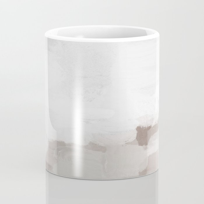 Sands of Time I - Gray Clouds Beige Sandy Desert Dunes Desolate Abstract Nature Painting Art Print Coffee Mug Gallery Image 4