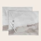 Sands of Time I - Gray Clouds Beige Sandy Desert Dunes Desolate Abstract Nature Painting Art Print Placemat Gallery Image 1