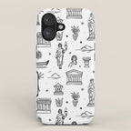 Black and white ancient greek statue pattern iPhone Case Gallery Image 1
