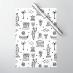 Black and white ancient greek statue pattern Wrapping Paper Gallery Image 1