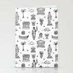 Black and white ancient greek statue pattern Stationery Card Gallery Image 2