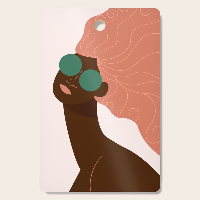 Abstract Woman, Green Sunglasses Cutting Board Gallery Image 1