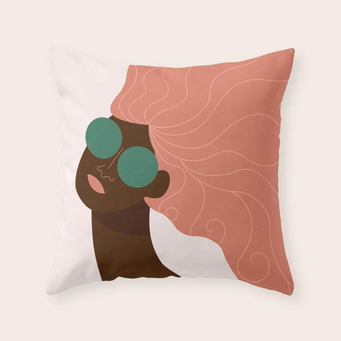 Abstract Woman, Green Sunglasses Throw Pillow Gallery Image 6